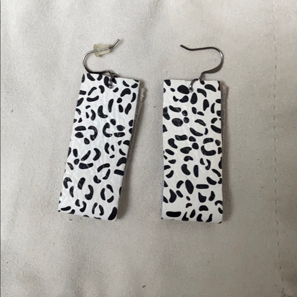 Snow leopard earrings
